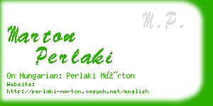 marton perlaki business card